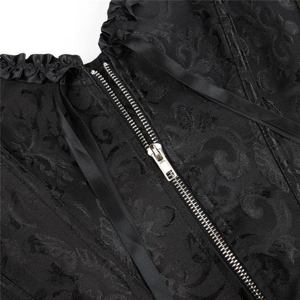 Corset Jacquard com Zíper e Am - Boning Corset Steel avaliação e preço