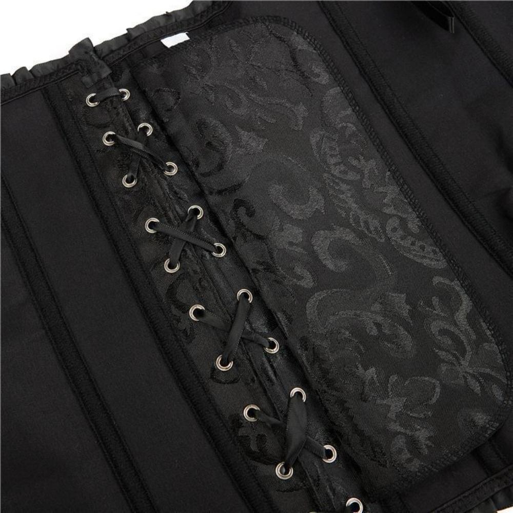 Corset Jacquard com Zíper e Am - Boning Corset Steel avaliação e preço