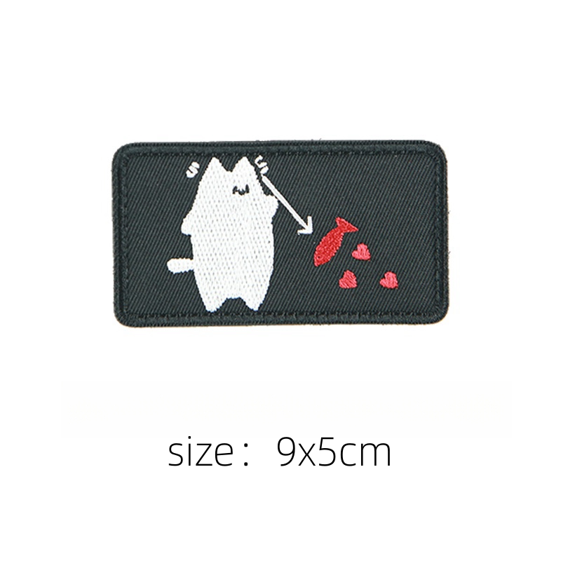 Três flores gato bordado ganch - Velcro Hook Loop avaliação e preço